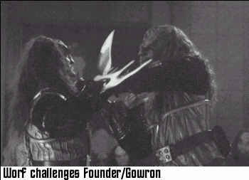 Worf challenges Founder/Gowron