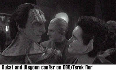 Dukat and Weyoun confer on DS9/Terok Nor